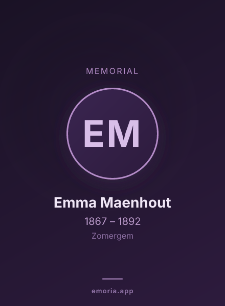 Memorial portrait of Emma Maenhout