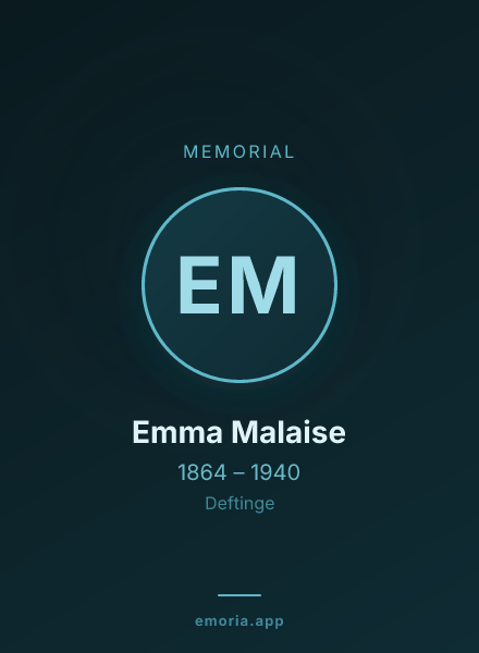 Memorial portrait of Emma Malaise
