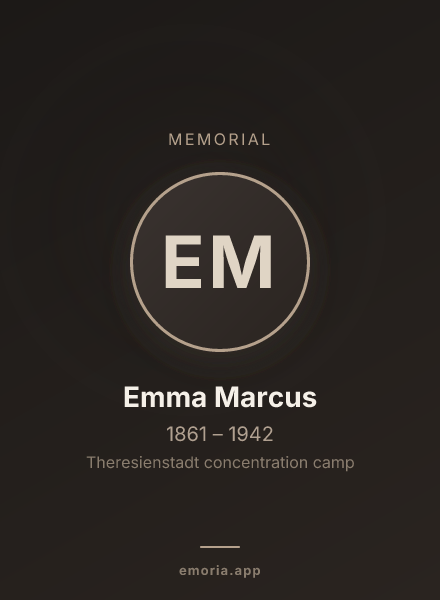 Memorial portrait of Emma Marcus