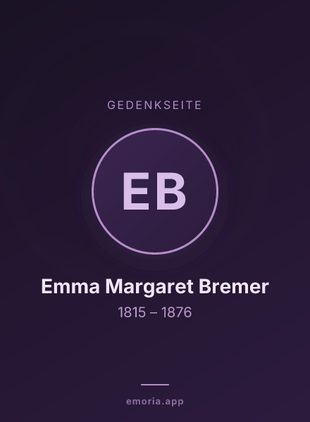 Gedenkportrait von Emma Margaret Bremer