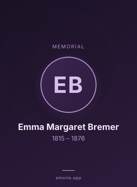 Memorial portrait of Emma Margaret Bremer