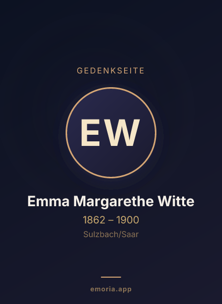 Gedenkportrait von Emma Margarethe Witte
