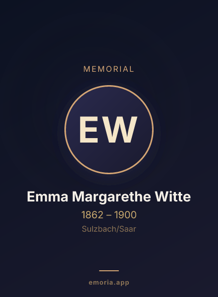 Memorial portrait of Emma Margarethe Witte