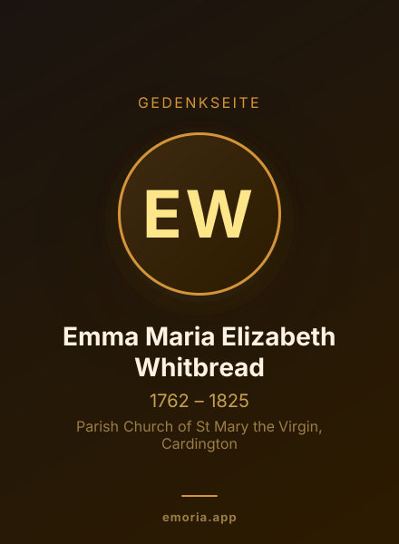 Gedenkportrait von Emma Maria Elizabeth Whitbread