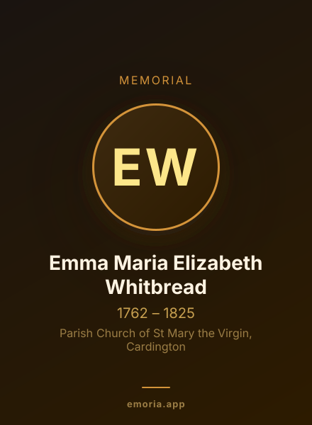 Memorial portrait of Emma Maria Elizabeth Whitbread