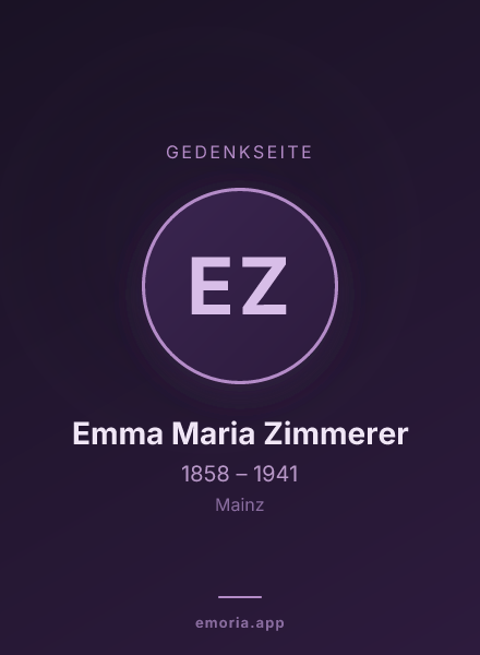 Gedenkportrait von Emma Maria Zimmerer