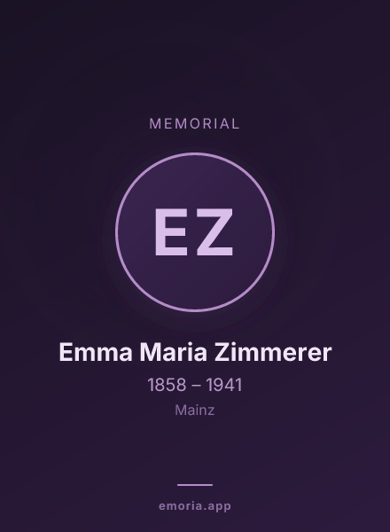 Memorial portrait of Emma Maria Zimmerer