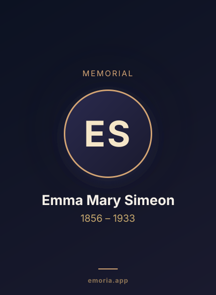 Memorial portrait of Emma Mary Simeon