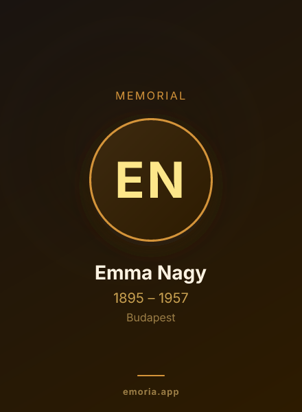 Memorial portrait of Emma Nagy