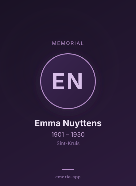 Memorial portrait of Emma Nuyttens