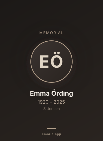 Memorial portrait of Emma Örding