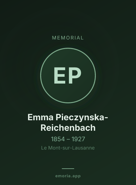 Memorial portrait of Emma Pieczynska-Reichenbach
