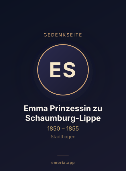 Gedenkportrait von Emma Prinzessin zu Schaumburg-Lippe