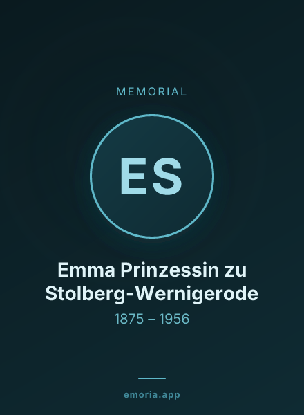 Memorial portrait of Emma Prinzessin zu Stolberg-Wernigerode