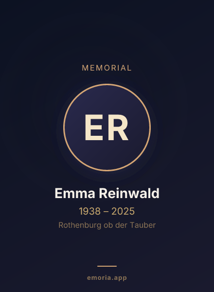 Memorial portrait of Emma Reinwald