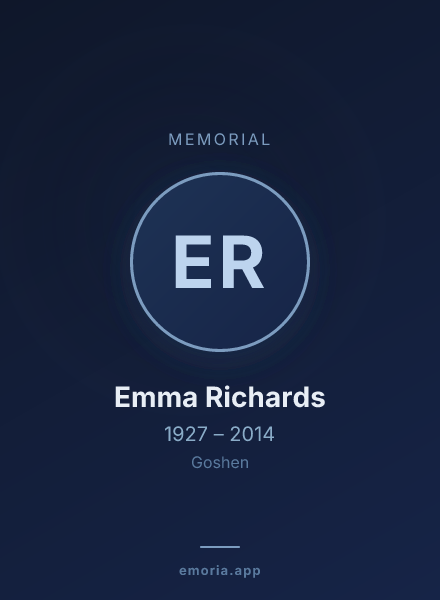 Memorial portrait of Emma Richards