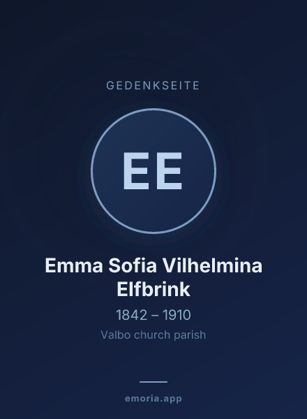 Gedenkportrait von Emma Sofia Vilhelmina Elfbrink