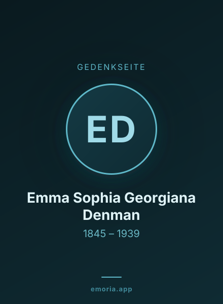 Gedenkportrait von Emma Sophia Georgiana Denman