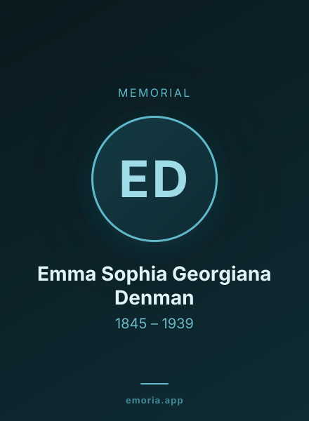 Memorial portrait of Emma Sophia Georgiana Denman