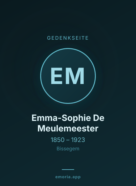 Gedenkportrait von Emma-Sophie De Meulemeester