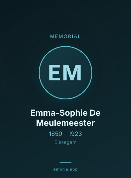 Memorial portrait of Emma-Sophie De Meulemeester
