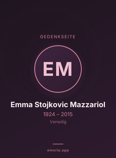 Gedenkportrait von Emma Stojkovic Mazzariol