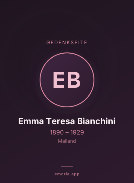Gedenkportrait von Emma Teresa Bianchini