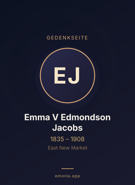 Gedenkportrait von Emma V Edmondson Jacobs