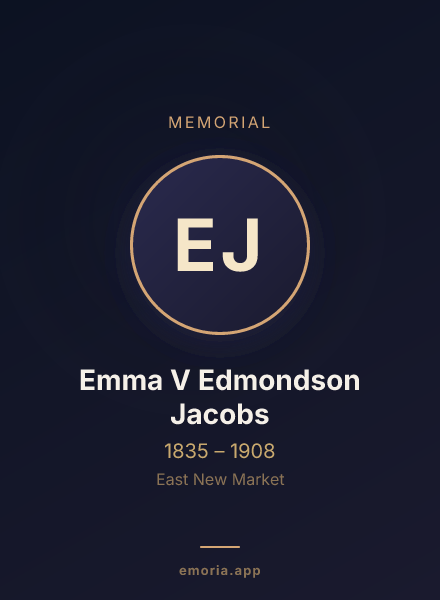 Memorial portrait of Emma V Edmondson Jacobs