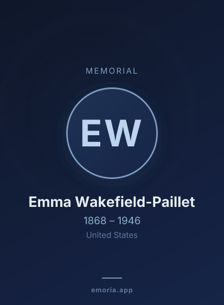 Memorial portrait of Emma Wakefield-Paillet