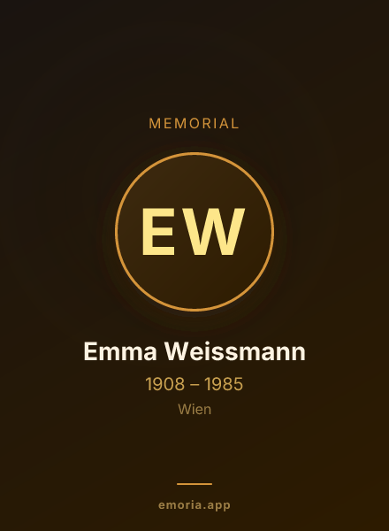 Memorial portrait of Emma Weissmann