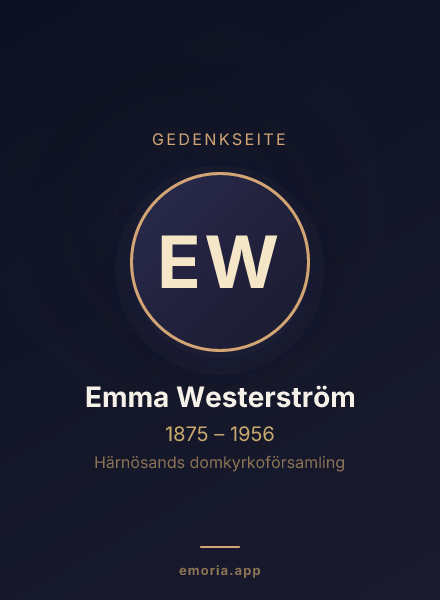 Gedenkportrait von Emma Westerström