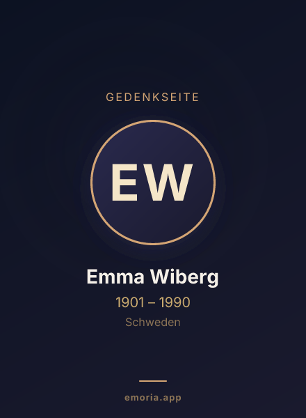 Gedenkportrait von Emma Wiberg