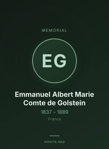 Memorial portrait of Emmanuel Albert Marie Comte de Golstein