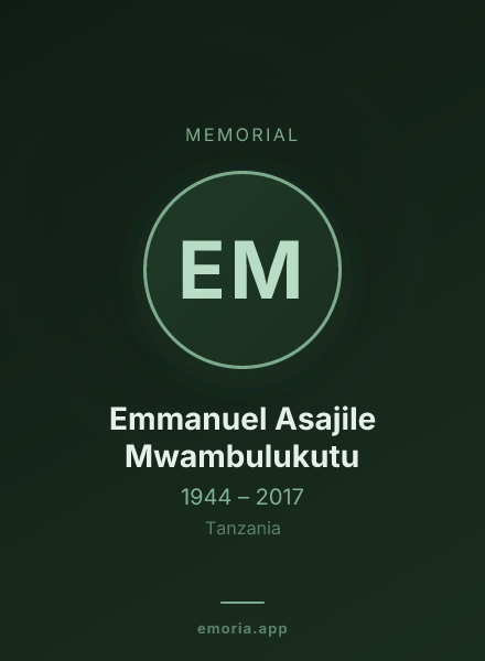 Memorial portrait of Emmanuel Asajile Mwambulukutu