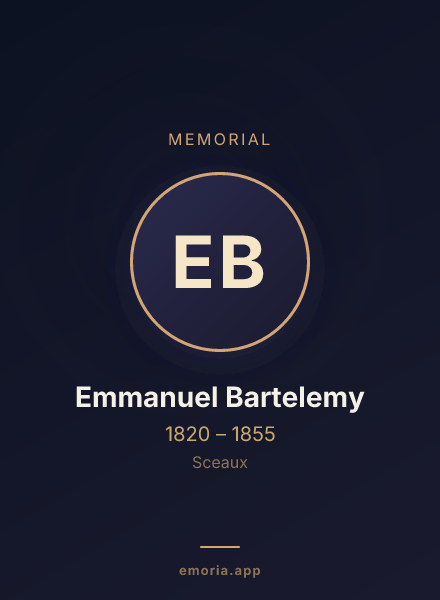 Memorial portrait of Emmanuel Bartelemy