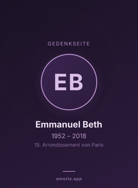 Gedenkportrait von Emmanuel Beth