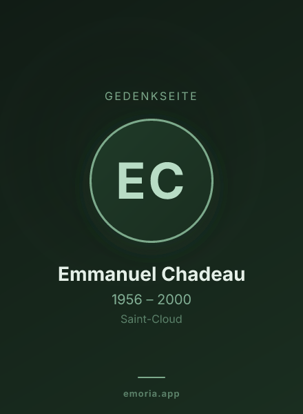 Gedenkportrait von Emmanuel Chadeau