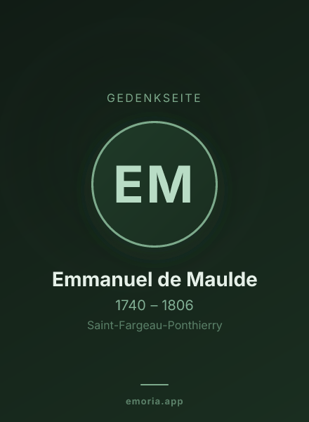 Gedenkportrait von Emmanuel de Maulde