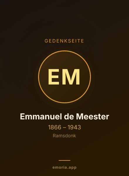 Gedenkportrait von Emmanuel de Meester