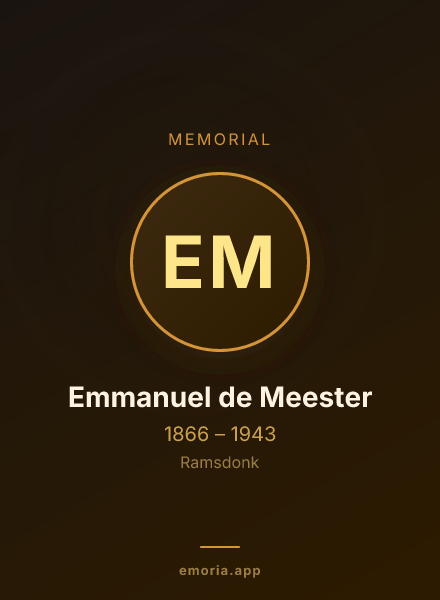Memorial portrait of Emmanuel de Meester