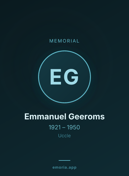 Memorial portrait of Emmanuel Geeroms