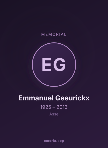 Memorial portrait of Emmanuel Geeurickx