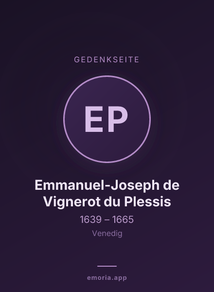 Gedenkportrait von Emmanuel-Joseph de Vignerot du Plessis