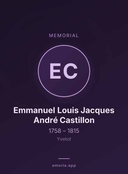 Memorial portrait of Emmanuel Louis Jacques André Castillon