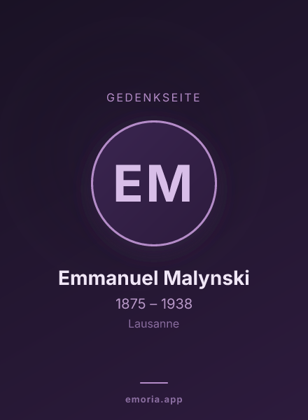 Gedenkportrait von Emmanuel Malynski