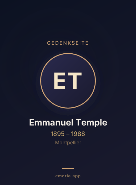 Gedenkportrait von Emmanuel Temple