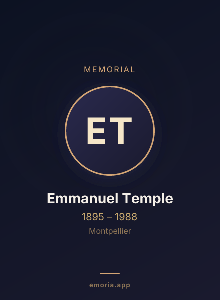 Memorial portrait of Emmanuel Temple