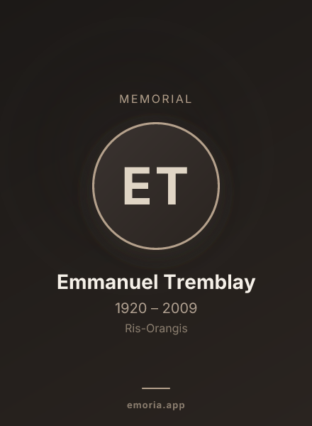 Memorial portrait of Emmanuel Tremblay
