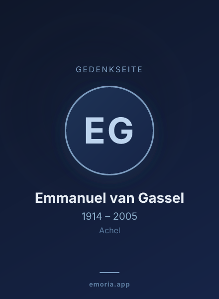 Gedenkportrait von Emmanuel van Gassel